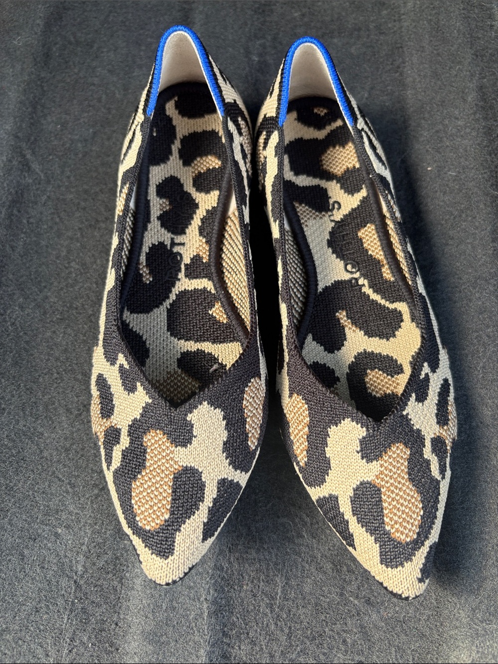 Rothys Women's Leopard Print Pointed Ballet Flats - Black & Tan